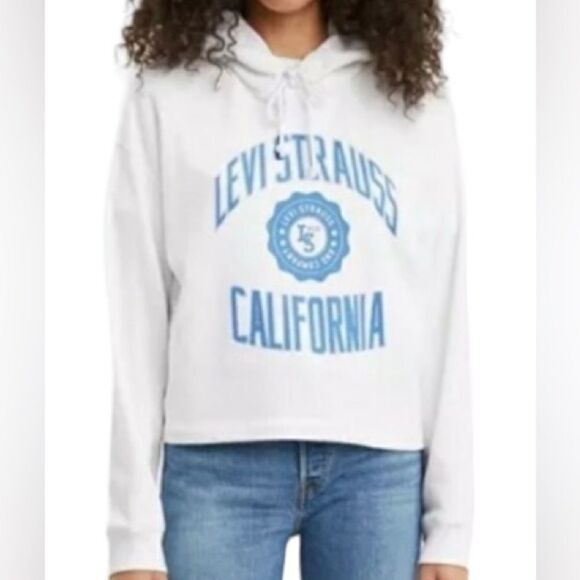 Levi's Cropped Hoodie Sweatshirt S M New - Picture 1 of 4